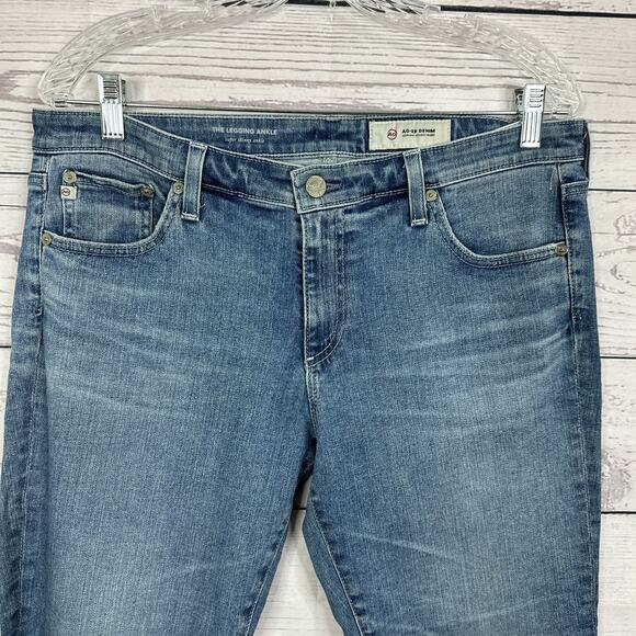 AG Adriano Goldschmied Jeans Womens 32 Blue Legging Ankle Skinny Stretch - Picture 2 of 16